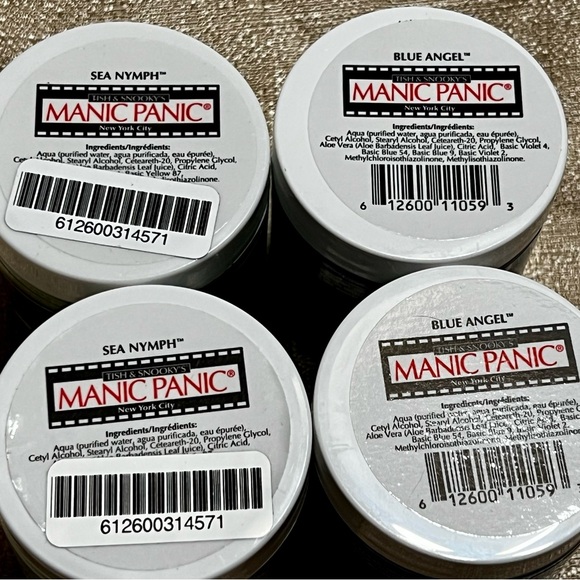 Lot of Four Standard Sized Jars Manic Panic Blue Angel and Sea Nymph Creamtones - Picture 3 of 3